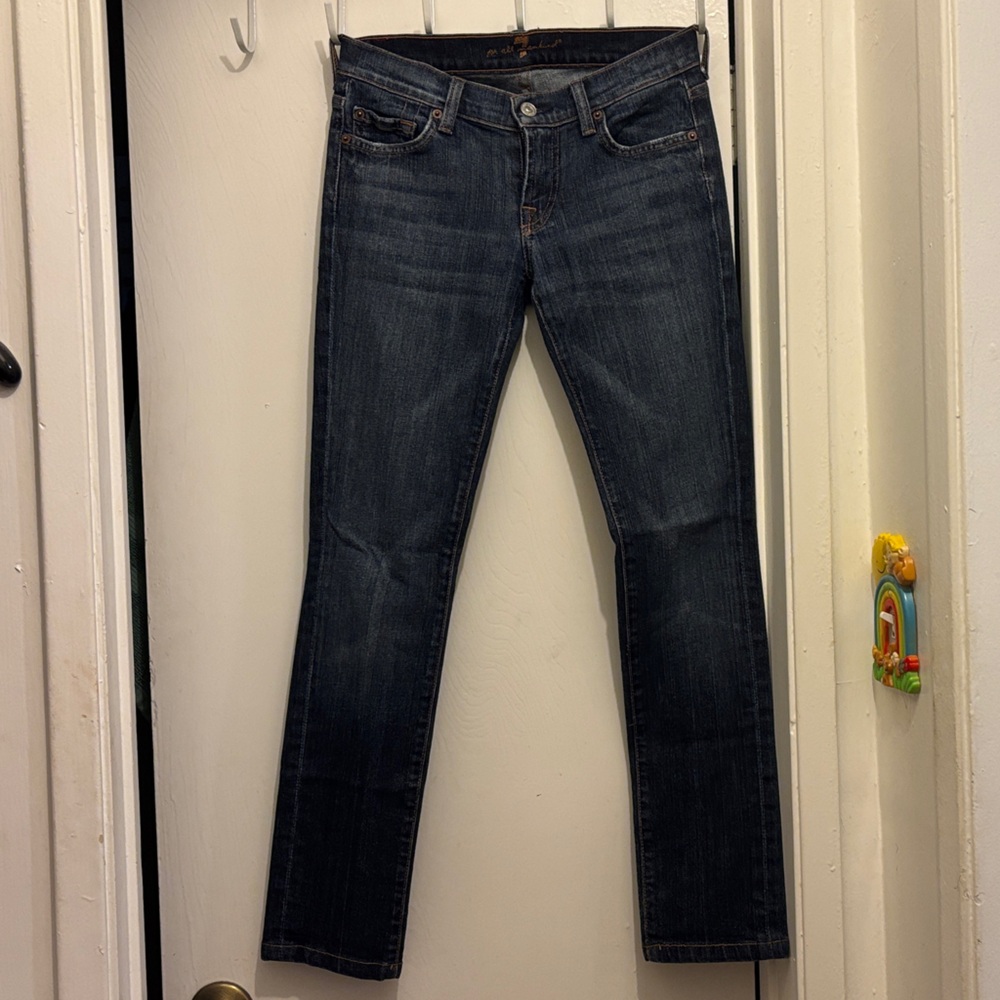 7 For All Mankind Dark Indigo Straight Leg Jeans